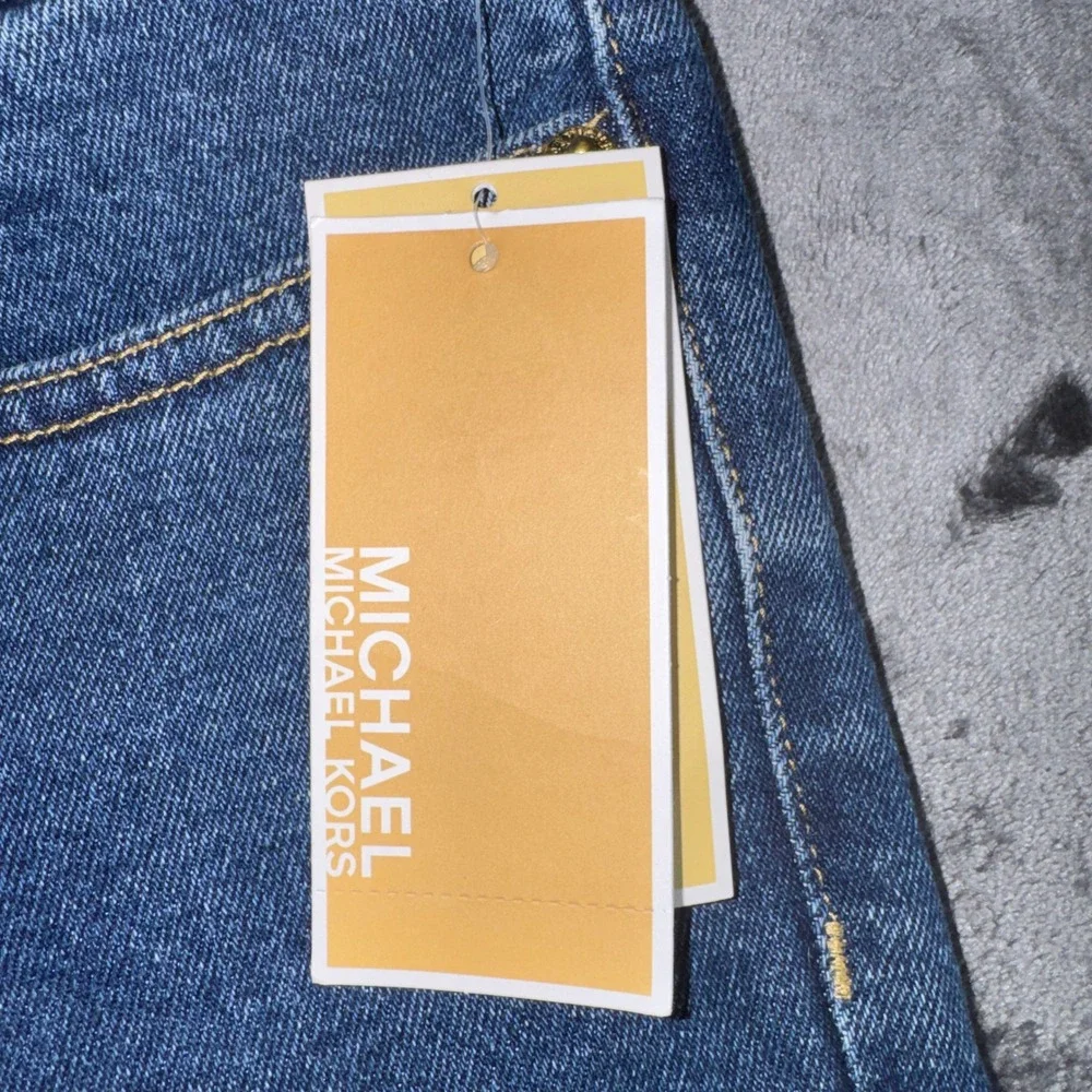 Michael Kors Selma Skinny Cargo Jeans Medium Indigo Blue Womens 2 QR49058E9Z